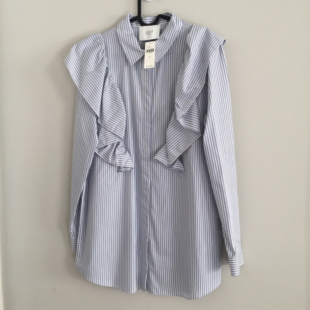 Anthropologie Millburn Ruffled Buttondown top NWT - Picture 5 of 7
